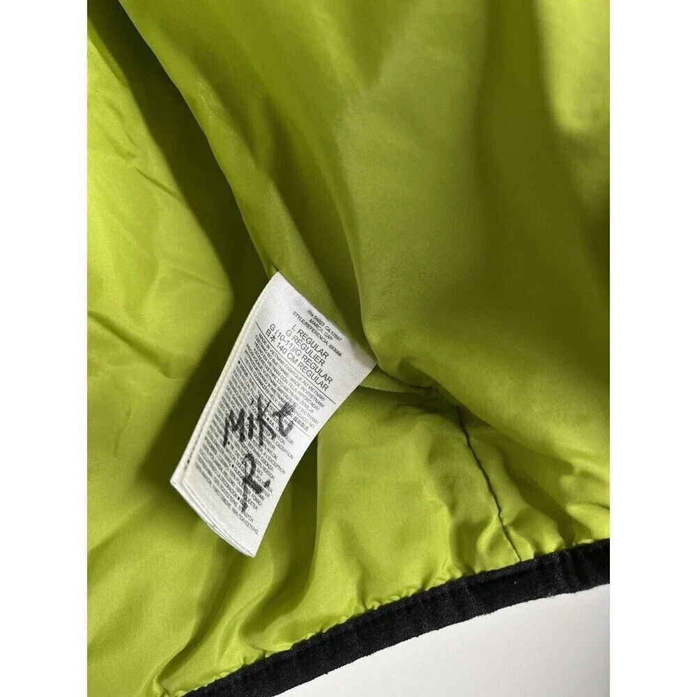 Gap Puffer Coat Youth Size Large LARGE Blue Hooded Boys Girls Navy/Lime Green